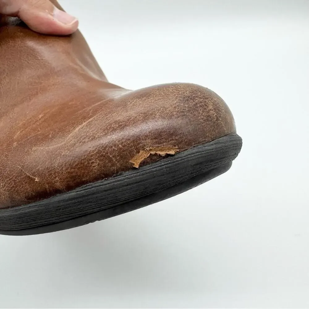 Dansko Raina Leather Low Heel Dip Side Comfort Bootie Brown Sz 40 Office Minimal - Picture 12 of 15